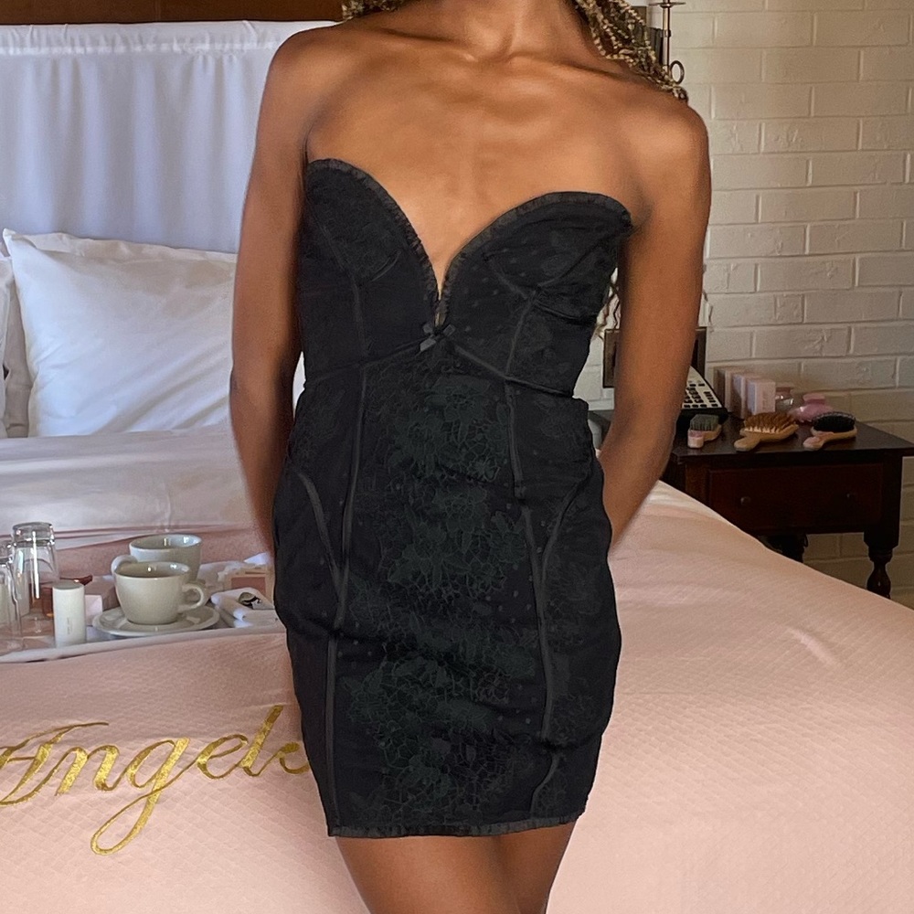 For Love & Lemons Black Mini Dress